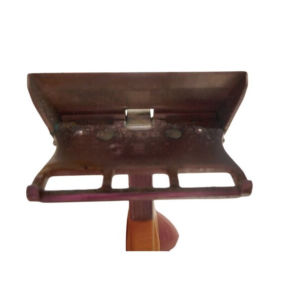 Vintage GEM Single Edge Safety Razor w/ Bakelite Handle 1950-60's - Picture 6 of 9